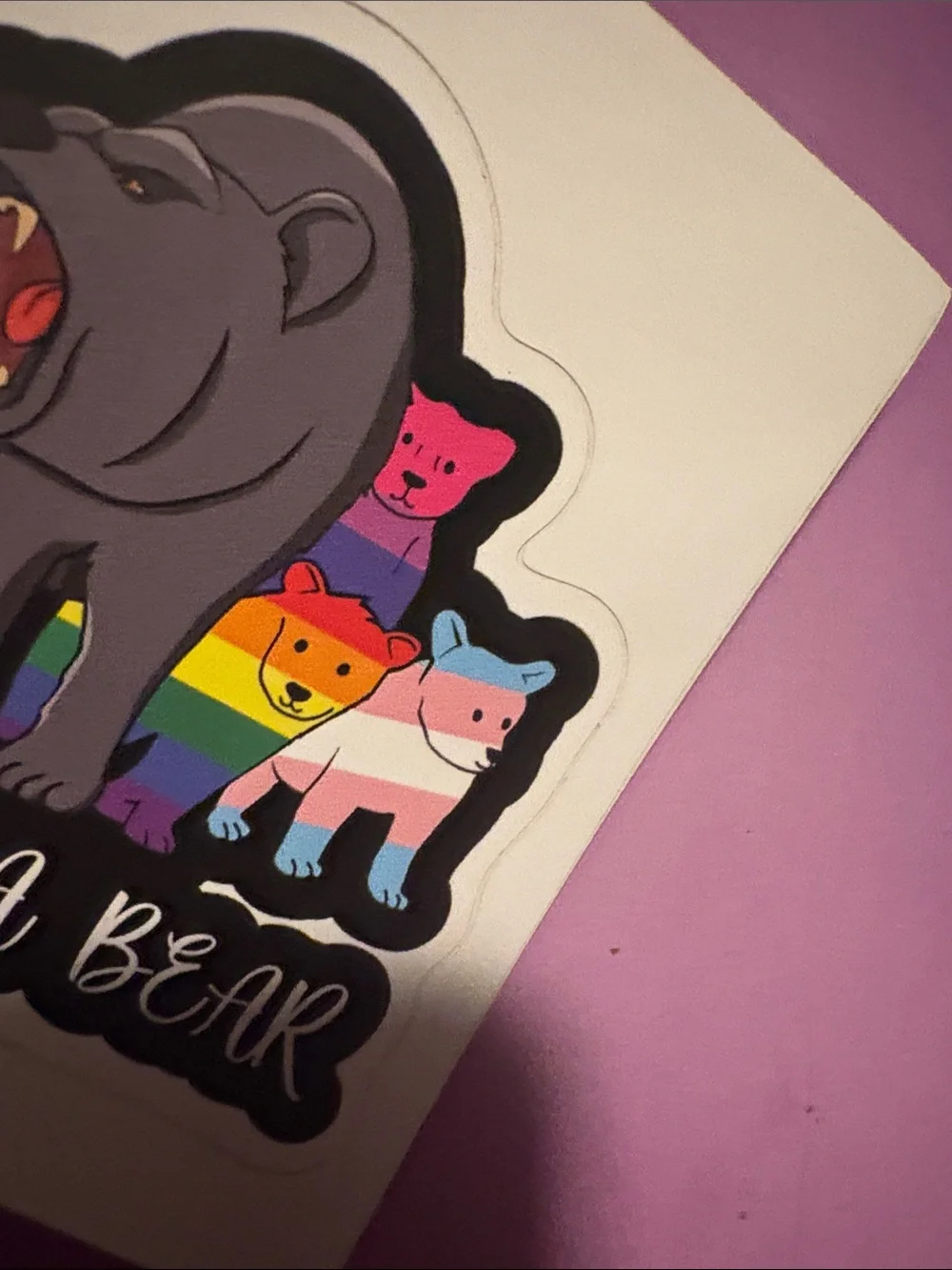 Mama Bear Wall Sticker - Multicolor Pride Bear Decal